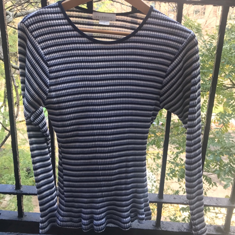 Striped ribbed top